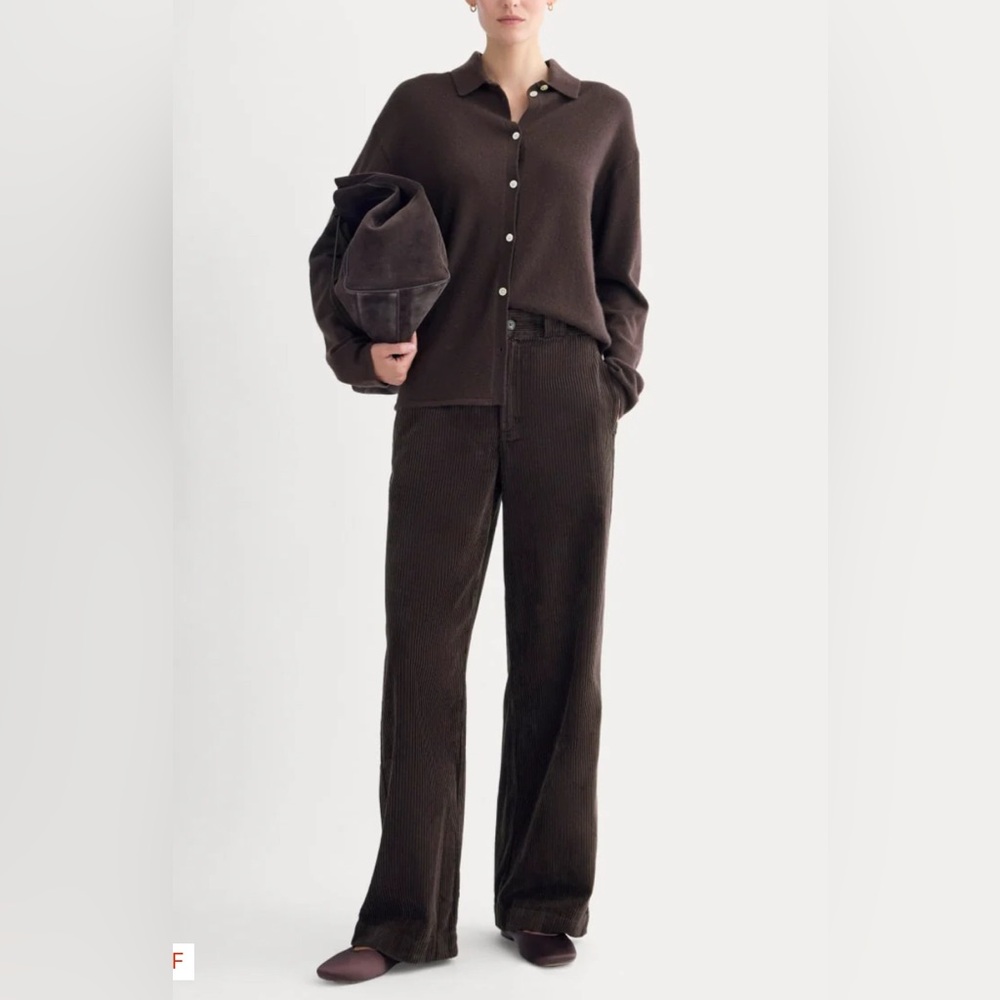 Everlane Corduroy‎ Wide Leg Trouser Pants Size 6 in Dark Chocolate Brown